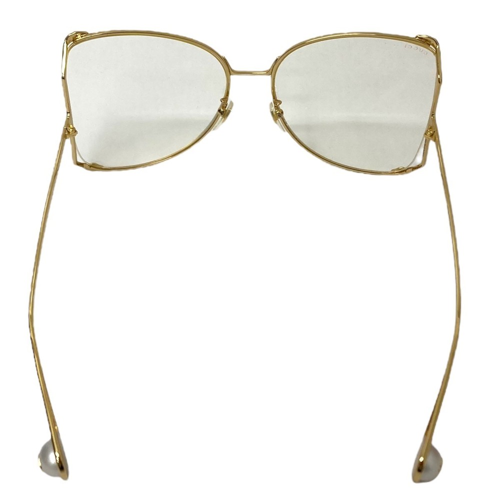 Gucci Vintage Rectangular Glasses Gold Clear - image 4